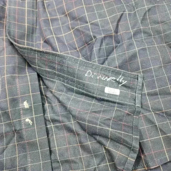 Enro 100% Cotton Twill Blue Plaid Button Down Men's Shirt XXL - Picture 6 of 7